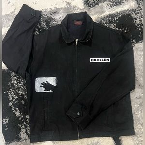 Babylon LA Jacket Mens Large Black Full Zip Canvas Streetwear We Light The Fire